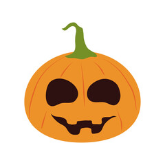 happy halloween, funny pumpkin trick or treat celebration flat icon style