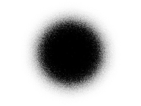 Dotwork stain pattern vector background. Sand grain effect. Black noise stipple dots. Abstract noise dotwork pattern. Black dots grunge banner. Stipple circles. Stochastic dotted vector background.