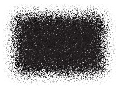 Dotwork Rectangle Pattern Vector Background. Sand Grain Effect. Black Noise Stipple Dots. Abstract Noise Dotwork Pattern. Dots Grunge Banner. Gradient Stipple. Stochastic Dotted Vector Background.