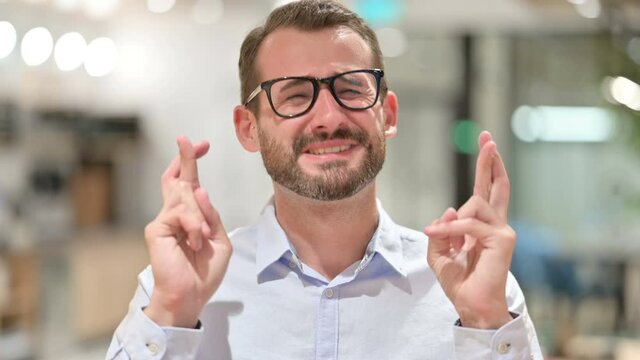 Portrait of Hopeful Businessman Praying, Forgiveness