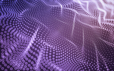 Abstract background. Molecules technology with polygonal shapes, connecting dots and lines. Connection structure. Big data visualization.