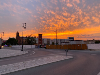 Sunset in the city Berlin