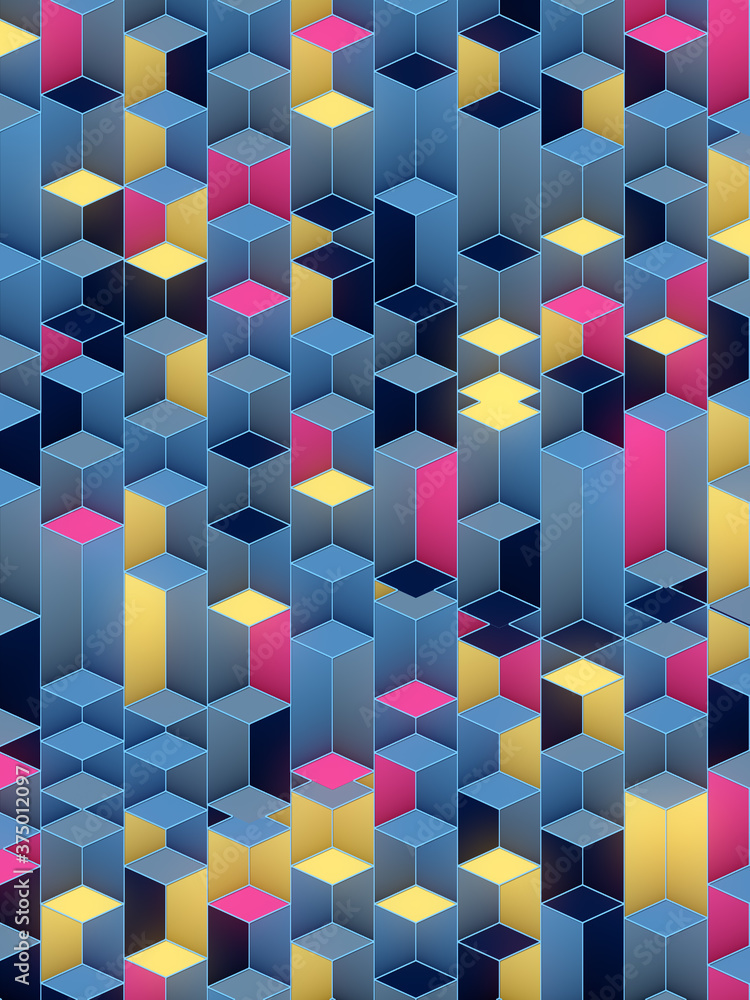 Aufkleber modern flat geometric abstract pattern. 3d rendering digital illustration
