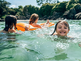 Family having fun on a beach