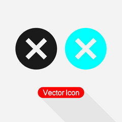 Obraz premium Close Icon, Cancel Icon, Cancel Close Button Icon, Delete Icon Vector Illustration Eps10
