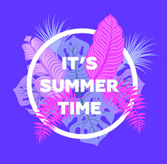 It's Summer time wallpaper, fun, party, background, vector, sky, picture, art, image, design, travel, poster, event. Vector illustration.