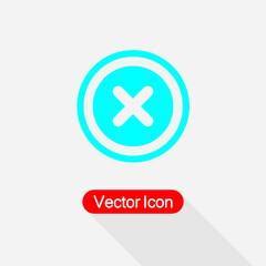 Obraz premium Close Icon, Cancel Icon, Cancel Close Button Icon, Delete Icon Vector Illustration Eps10