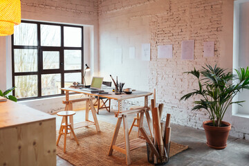 Interior of spacious designer office