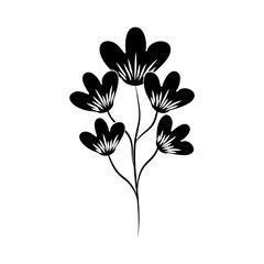 minimalist tattoo flower decoration silhouette art herb and leaves