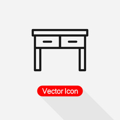 Desk With Two Drawers Filled Icon Vector Illustration Eps10