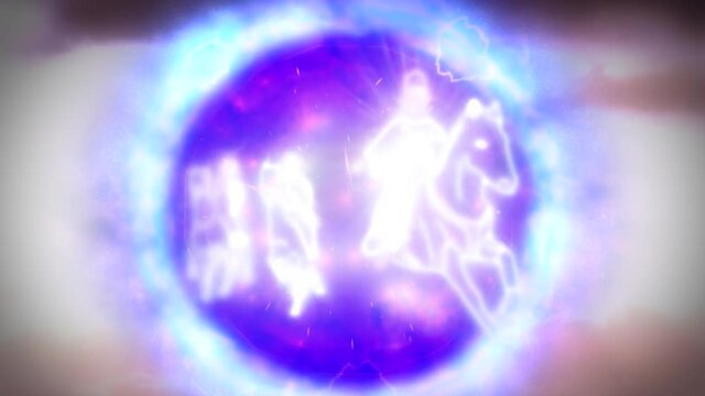 portal dimensional en el espacio y saliendo el fiel y verdadero montando un caballo blanco