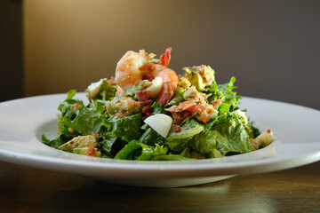 salad with Avocado, shrimp, egg whites 