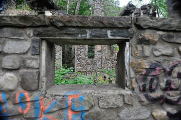 window in a stone wall