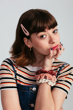 Young Sweet Female With Modern Outfit