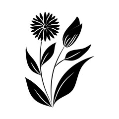 minimalist tattoo organic flowers leaves silhouette art