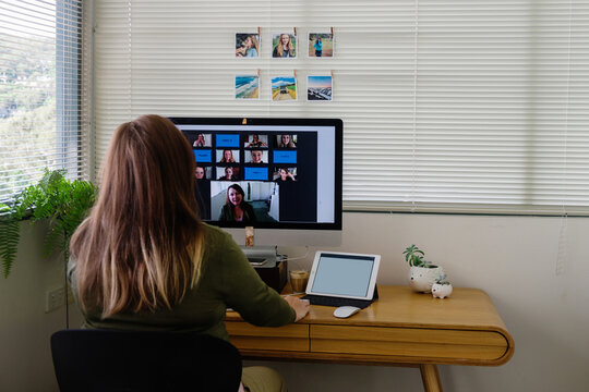 teacher conducting online lesson