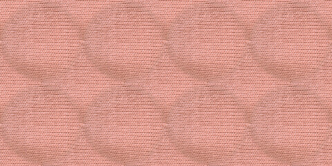 Brown Thread Pattern. Organic Knitted Fabric. 