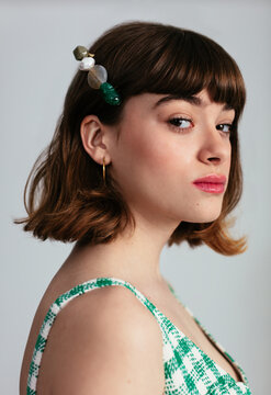 Young Female With Stylish hairpin