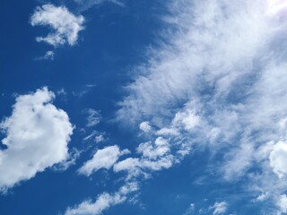 blue sky with clouds, cloudscape, landscape 