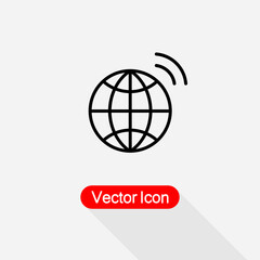 Global Business Icon, Globe Sign Global Partnership Business Icon Vector Illustration Eps10