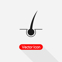 Hair Salon Icon, Hair Split Ends Icon, Hair Follicle Icon Vector Illustration Eps10