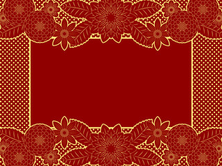 赤いダリアのイラストのカード