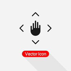 Hand On Remote Control Button Icon Vector Illustration Eps10