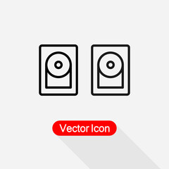 Hard Disc Icon, HDD Icon Vector Illustration Eps10