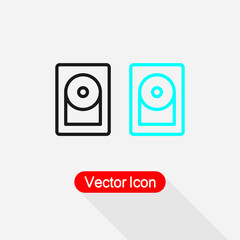 Hard Disc Icon, HDD Icon Vector Illustration Eps10