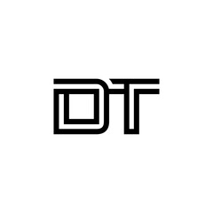 initial letter dt line stroke logo modern	