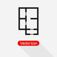 House Plan Icon, Apartment Scheme Icon Vector Illustration Eps10
