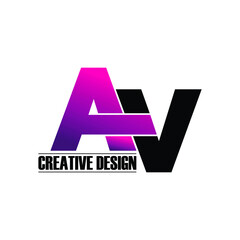 Fototapeta premium Letter AV simple logo design vector