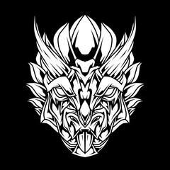 Triceratops Abstract Line Art Illustration