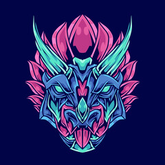 Obraz premium Triceratops Head Abstract Ornament Illustration