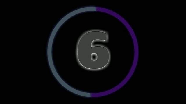 countdown number blue loop