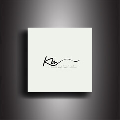 KM Signature style monogram.Calligraphic lettering icon and handwriting vector art. - obrazy, fototapety, plakaty