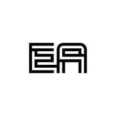 initial letter ea line stroke logo modern