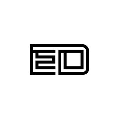 initial letter ed line stroke logo modern