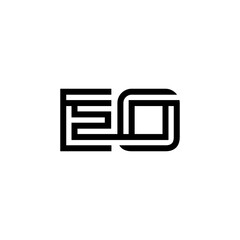 initial letter eo line stroke logo modern