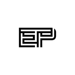 initial letter ep line stroke logo modern
