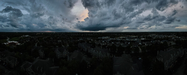 Dramatic sky during sunset over neighborhoods of Lexington, Kentucky