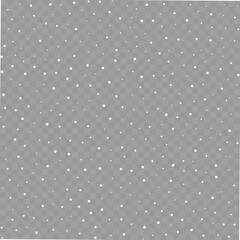 Seamless pattern with falling snowflakes on transparent background. Vector