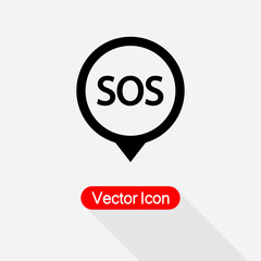 SOS Marker Icon Vector Illustration Eps10