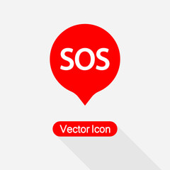 SOS Marker Icon Vector Illustration Eps10