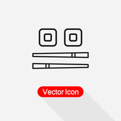Sushi Rolls And Chopsticks Icon Vector Illustration Eps10