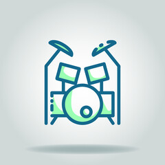 drum set icon or logo in  twotone
