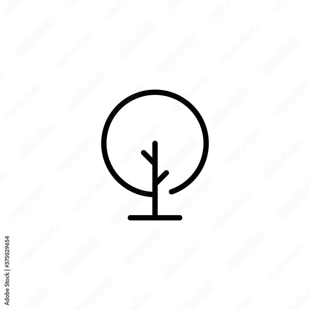 Poster tree line icon vector eps