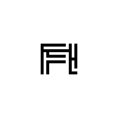 initial letter fi line stroke logo modern