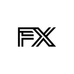 initial letter fx line stroke logo modern