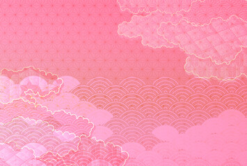 和柄　年賀状　文様　背景